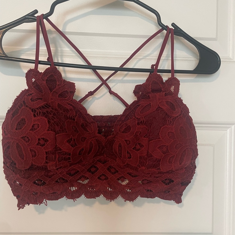SOLD Elegant Lace Bralette - Burgundy